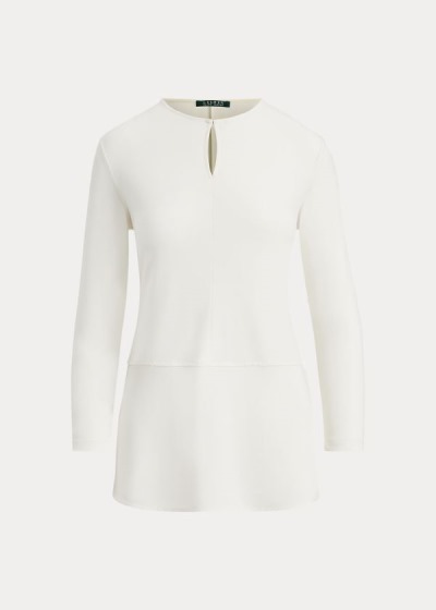 Tops Ralph Lauren Mujer Creme - Keyhole Jersey - TQKFW9071